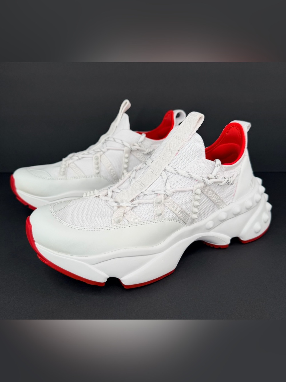 CHRISTIAN LOUBOUTIN Trailrun Leather Neopren Studded Sneakers EU 43 - US 10